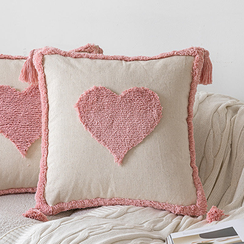 Decorative cushion with heart design