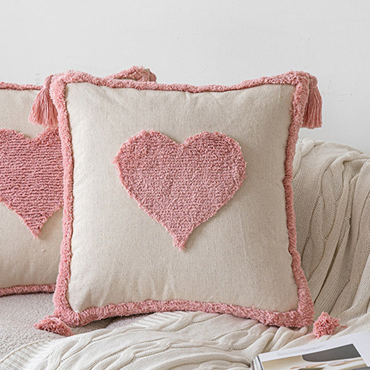 Decorative cushion with heart design