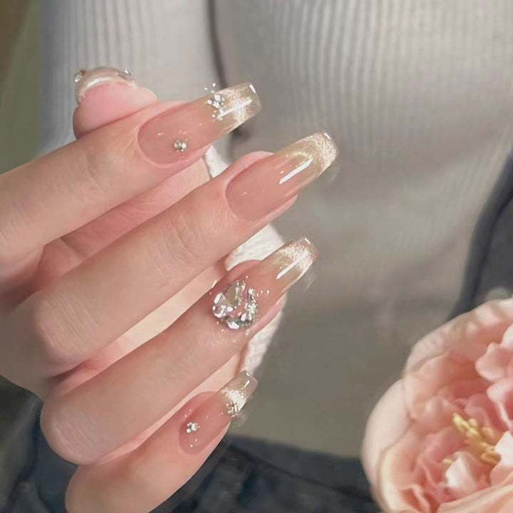 Luxurious Rhinestone-Embellished Nail Extensions Stornfield