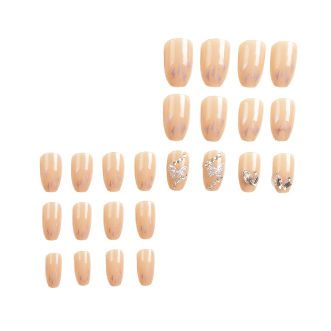 Artistic Crystal-Embellished Press-On Nail Set Stornfield
