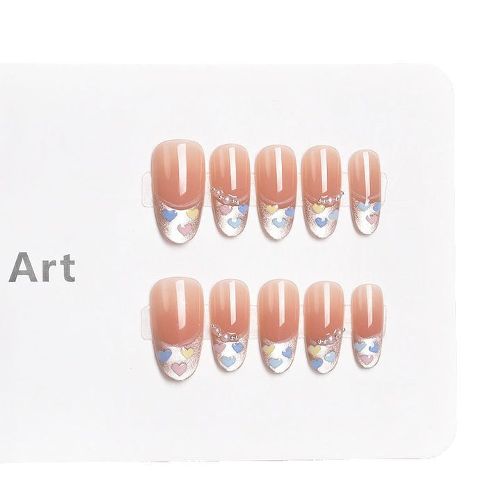 Artistic Floral French Tip Press-On Nail Set Stornfield