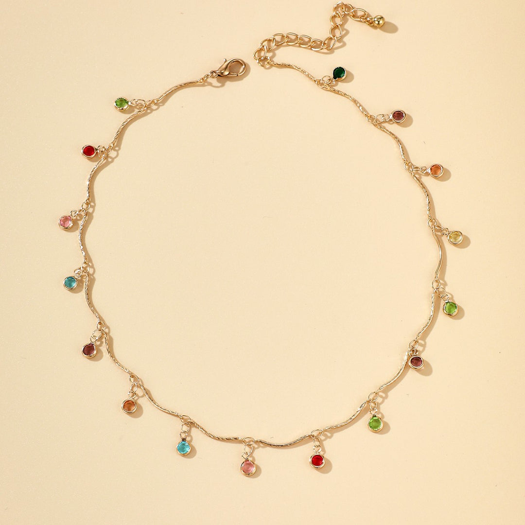 Gold-Plated Gemstone Charm Necklace Stornfield
