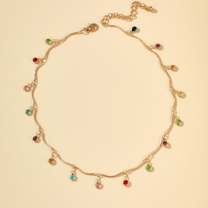 Gold-Plated Gemstone Charm Necklace Stornfield