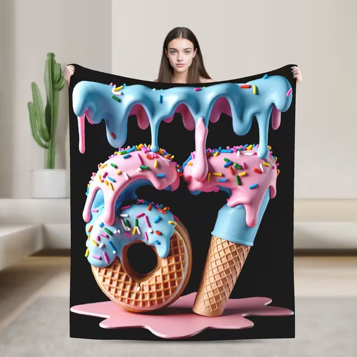 Playful Graphic Fleece Throw Blanket