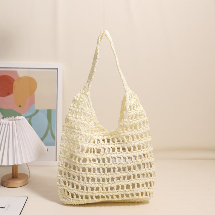 Trendy net tote bag with gathered design Stornfield