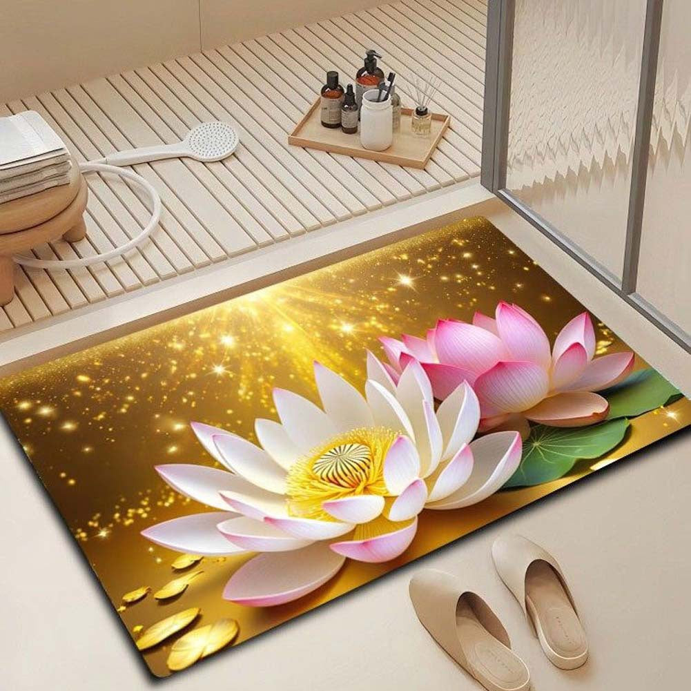 Floral Design Bath Mat