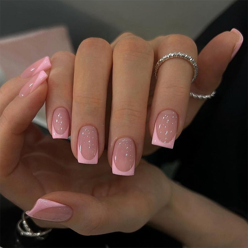 Artificial artificial nails with elegant gradient color and glitter accents Stornfield