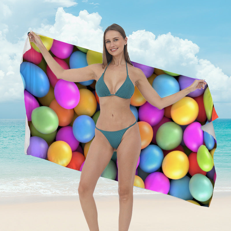 Beach towel with vibrant tropical plant motif Stornfield