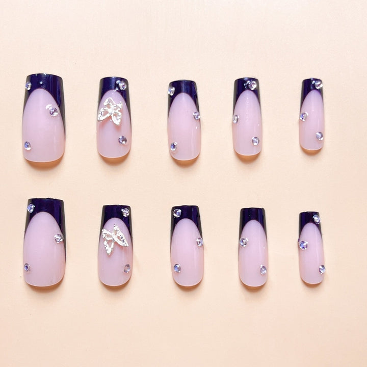 Elegant Butterfly Decorative Press-On Nail Extensions Stornfield