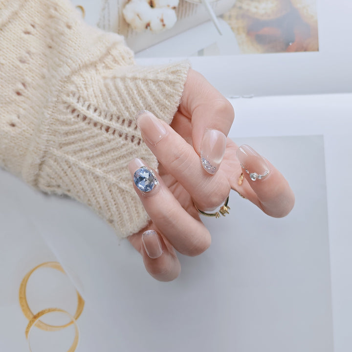 Elegant French Tip Press-On Nails Stornfield