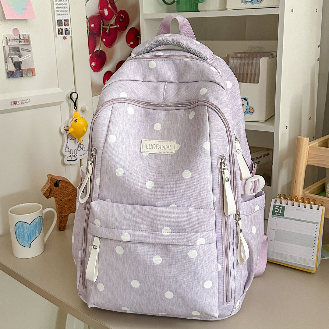 Stylish Polka Dot Patterned Backpack Stornfield