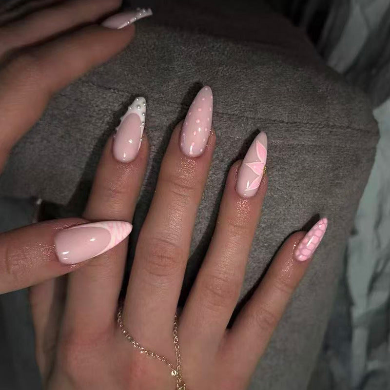 Elegant Press-On Nail Art Set with Unique Designs Stornfield