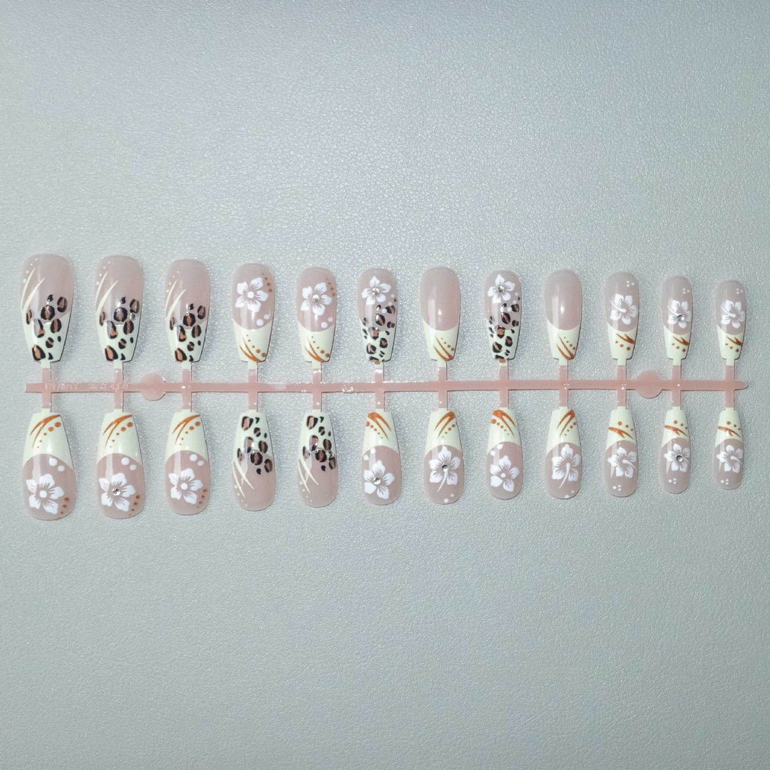 Artistic Floral and Animal Print Nail Art Set
