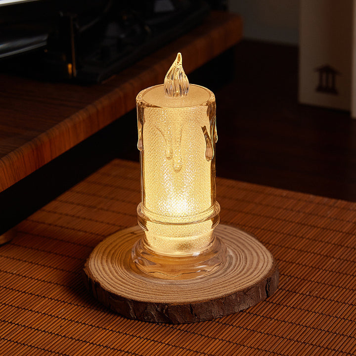 Decorative LED real wax candle in crystal look Stornfield