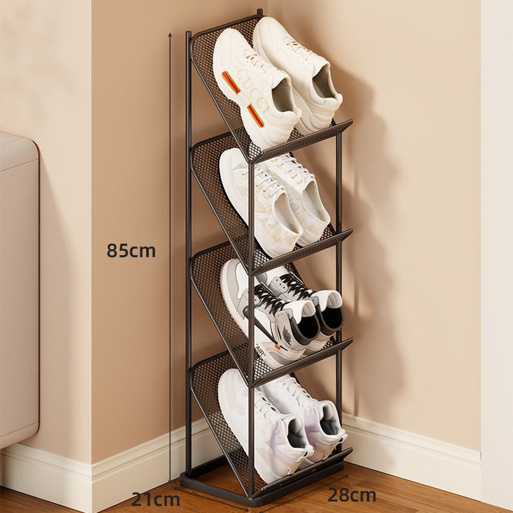 Vertical Angled Mesh Shoe Organizer Rack