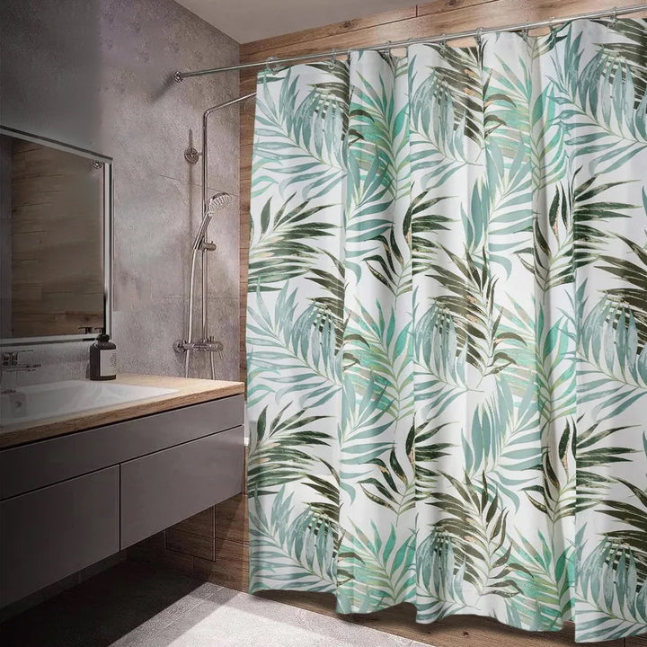Tropical Leaf Pattern Shower Curtain Stornfield