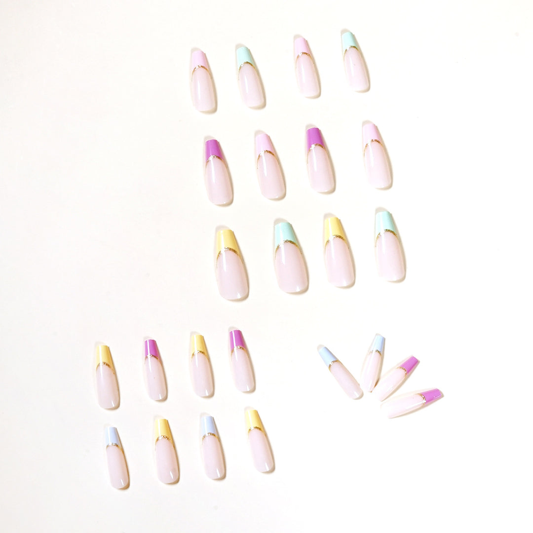 Artful Nail Extensions with Modern Color Design and Glitter Stornfield