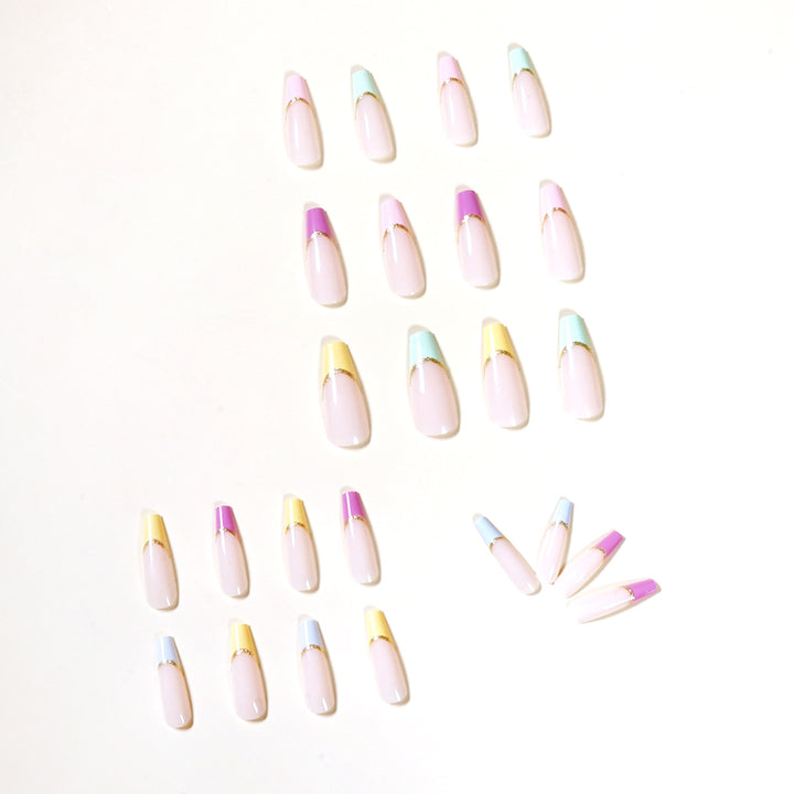 Artful Nail Extensions with Modern Color Design and Glitter Stornfield