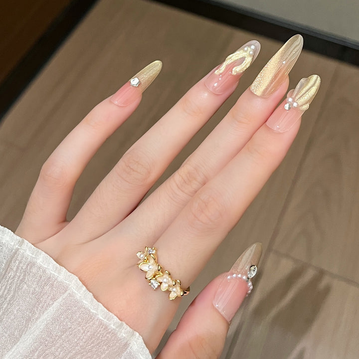 Decorative Crystal-Embellished Press-On Nail Art Stornfield