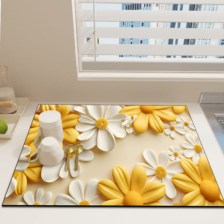 Floral Print Decorative Area Rug