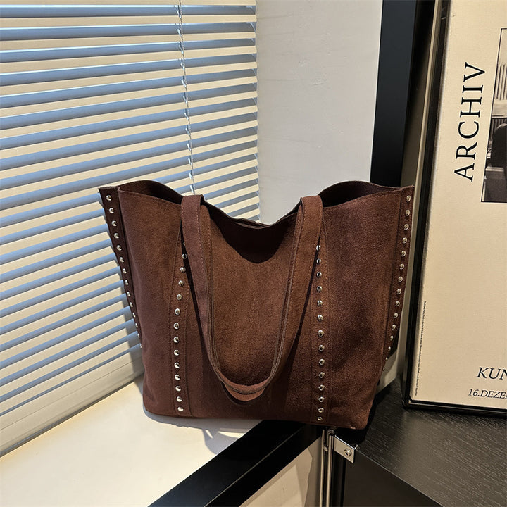 Chic Studded Suede Tote Bag Stornfield