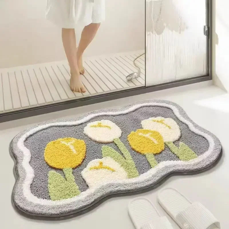 Decorative Bath Mat with Inspirational Text