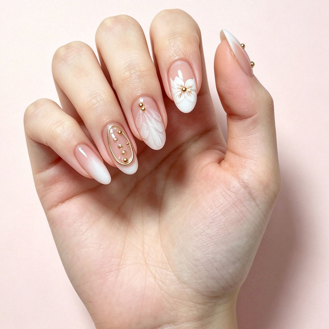 Floral Embellished Press-On Nail Extensions Stornfield
