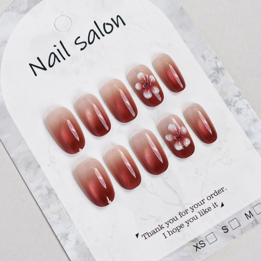 Elegant Floral Press-On Nail Set Stornfield