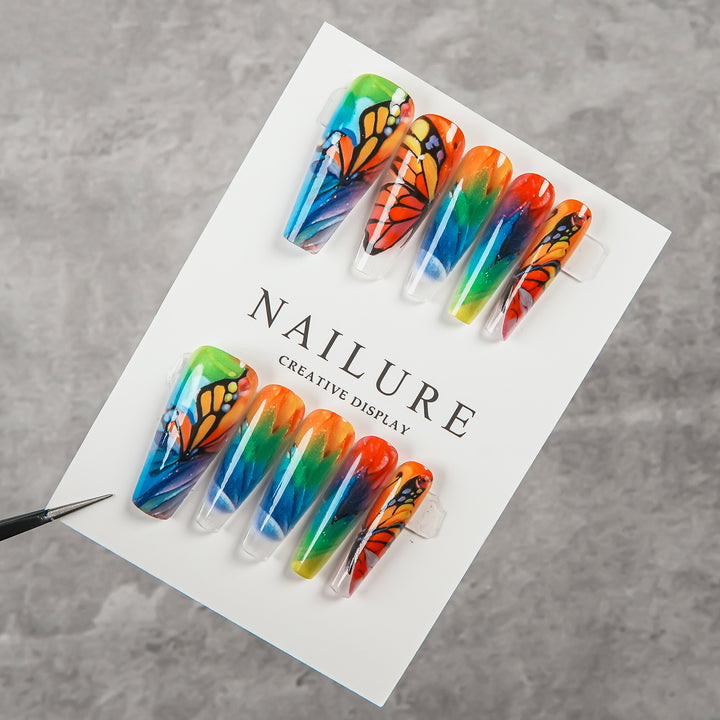 Artistic Butterfly Design Press-On Nails
