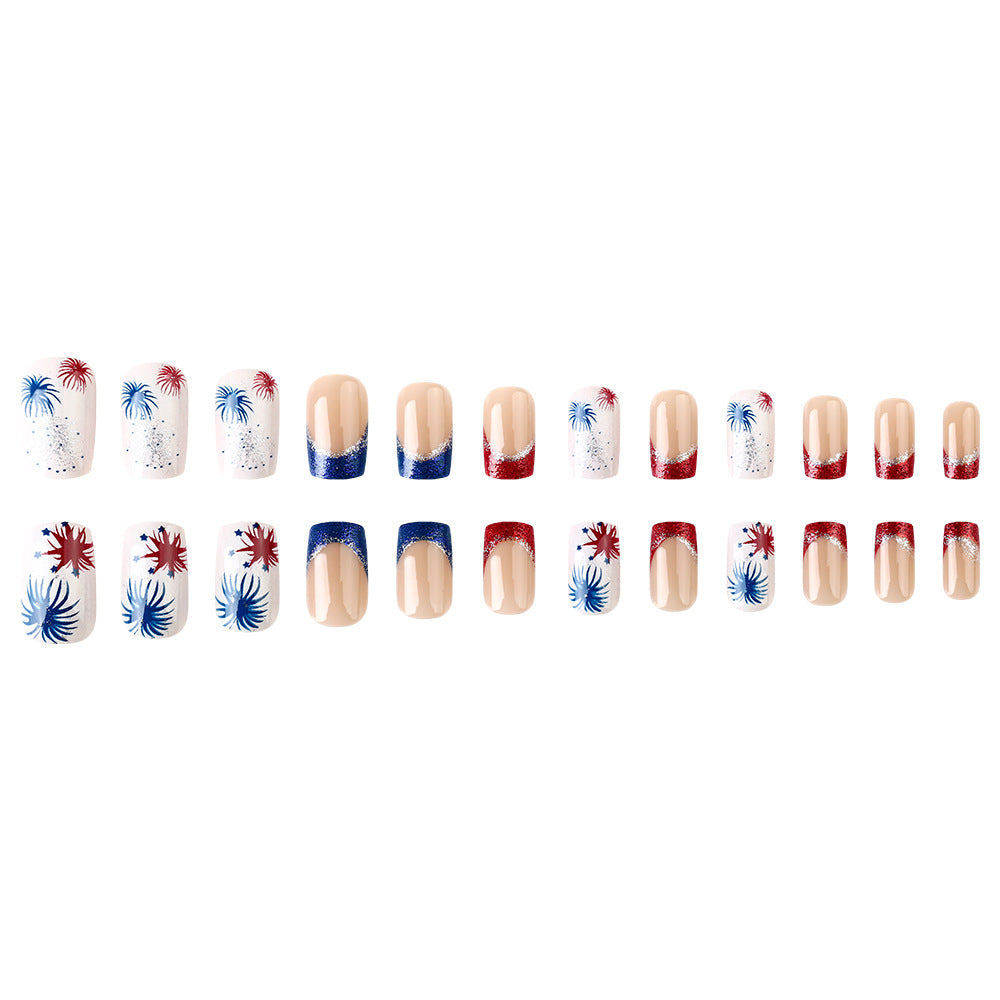 Festive Patriotic Press-On Nail Art Stornfield