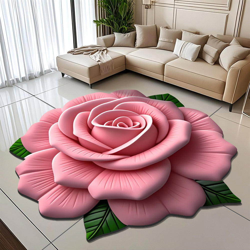 Floral-Themed Plush Area Rug