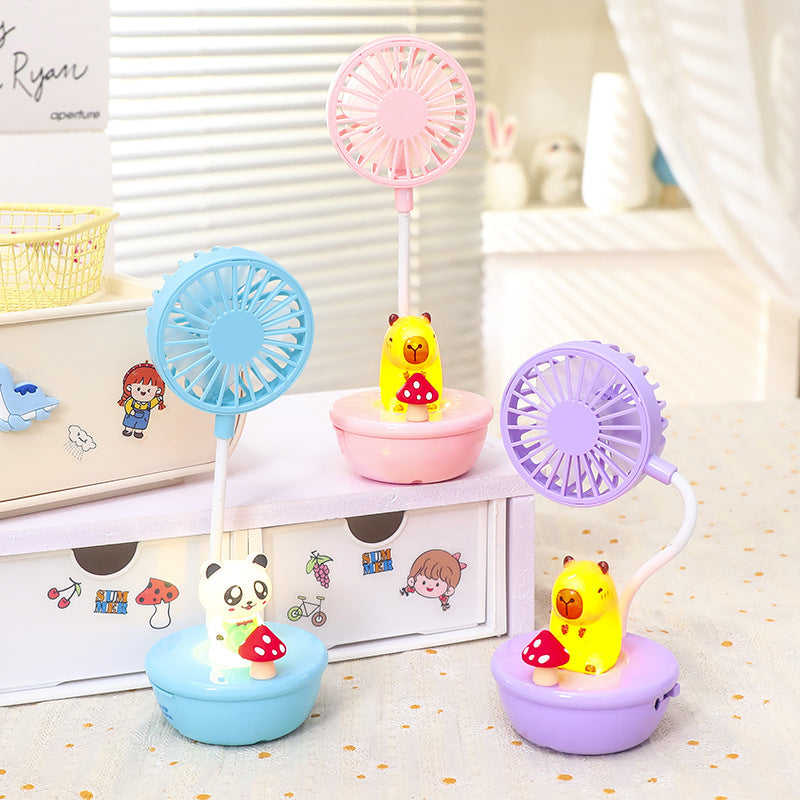 Women Portable Hand Fan with LED Panda Design Stornfield