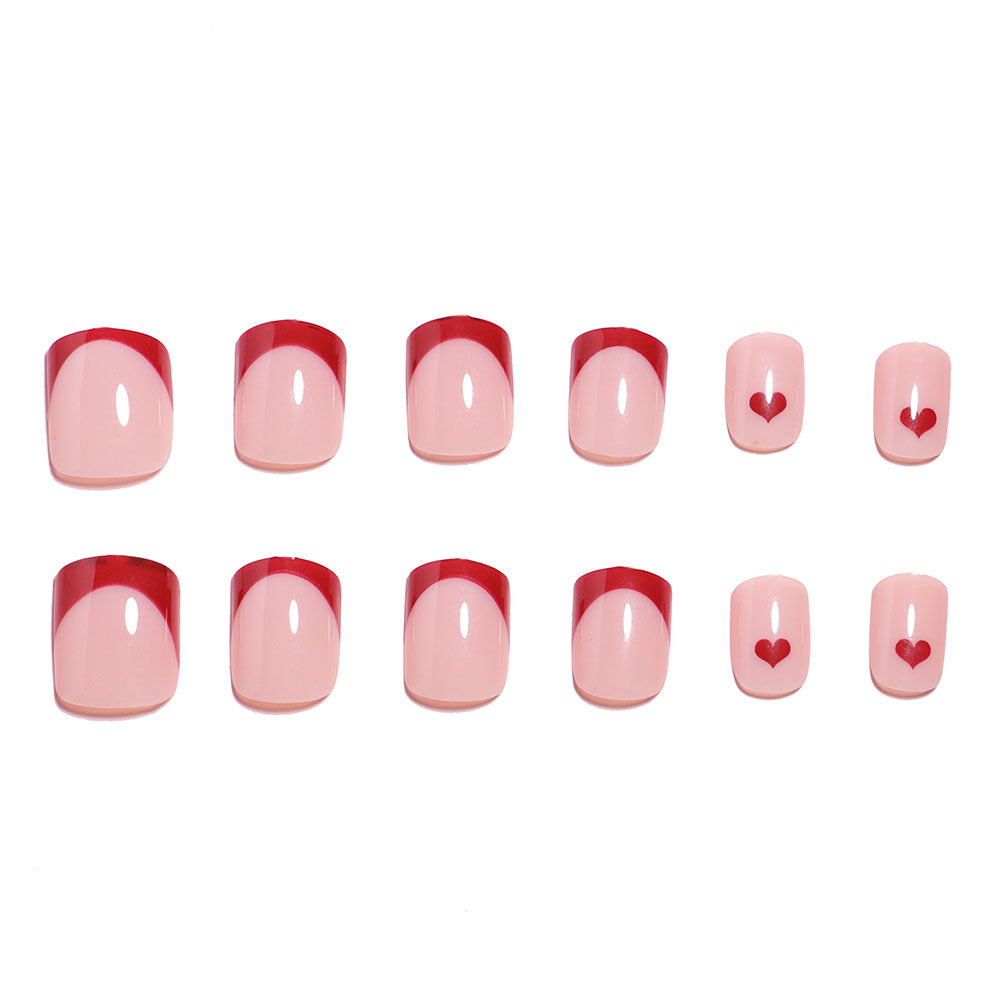 Artistic Heart-Design Press-On Nail Set Stornfield