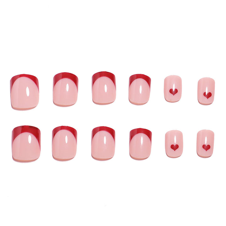 Artistic Heart-Design Press-On Nail Set Stornfield
