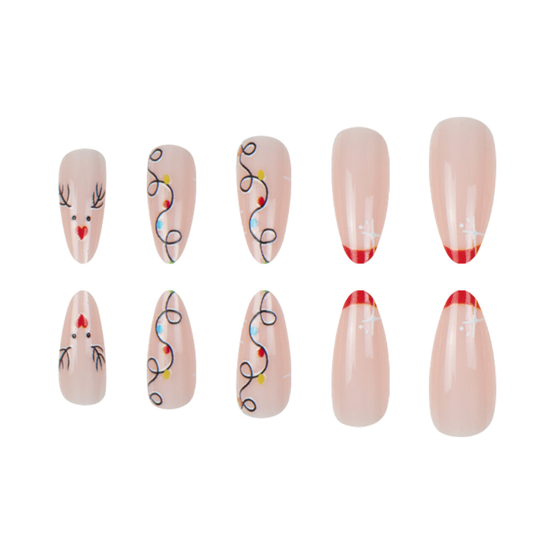 Festive Holiday-Themed Press-On Nails Stornfield