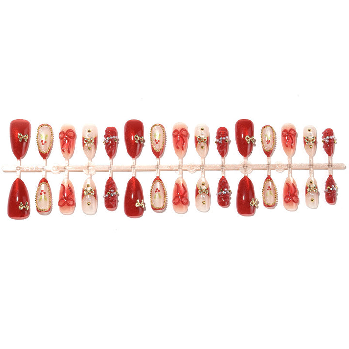 Decorative Press-On Nail Set with Holiday Designs Stornfield