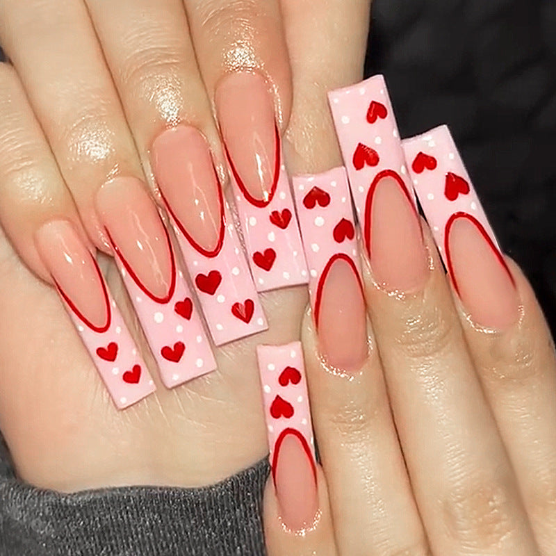 Creative nail art set with heart and ombre design Stornfield
