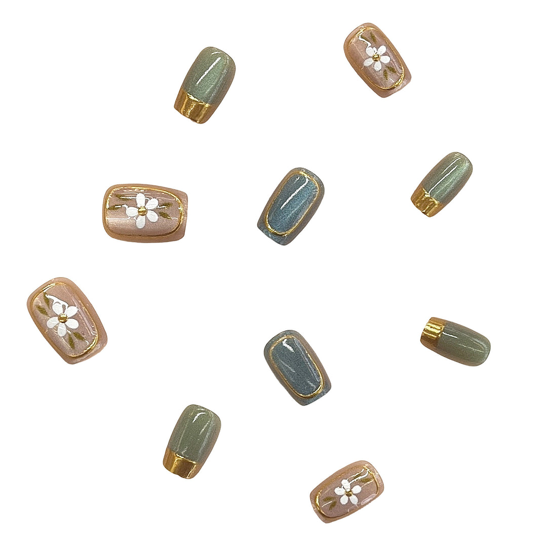 Floral Accent Press-On Nail Art Set Stornfield