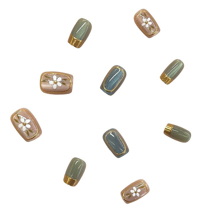 Floral Accent Press-On Nail Art Set Stornfield