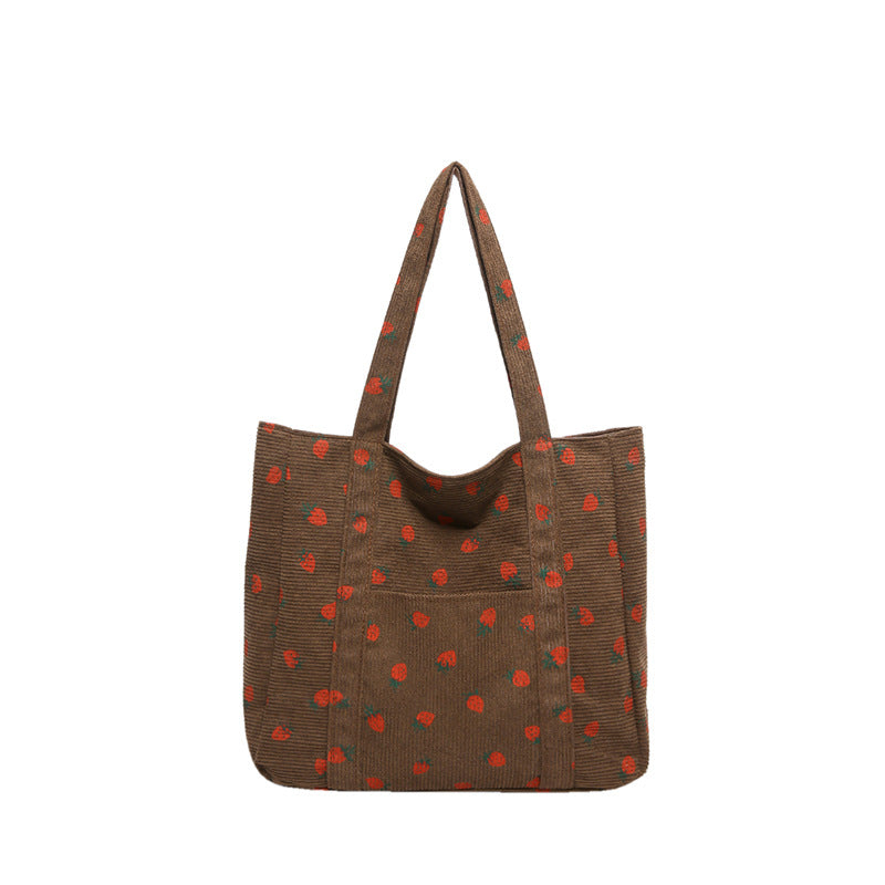 WoStylish Corduroy Shopping Tote Stornfield