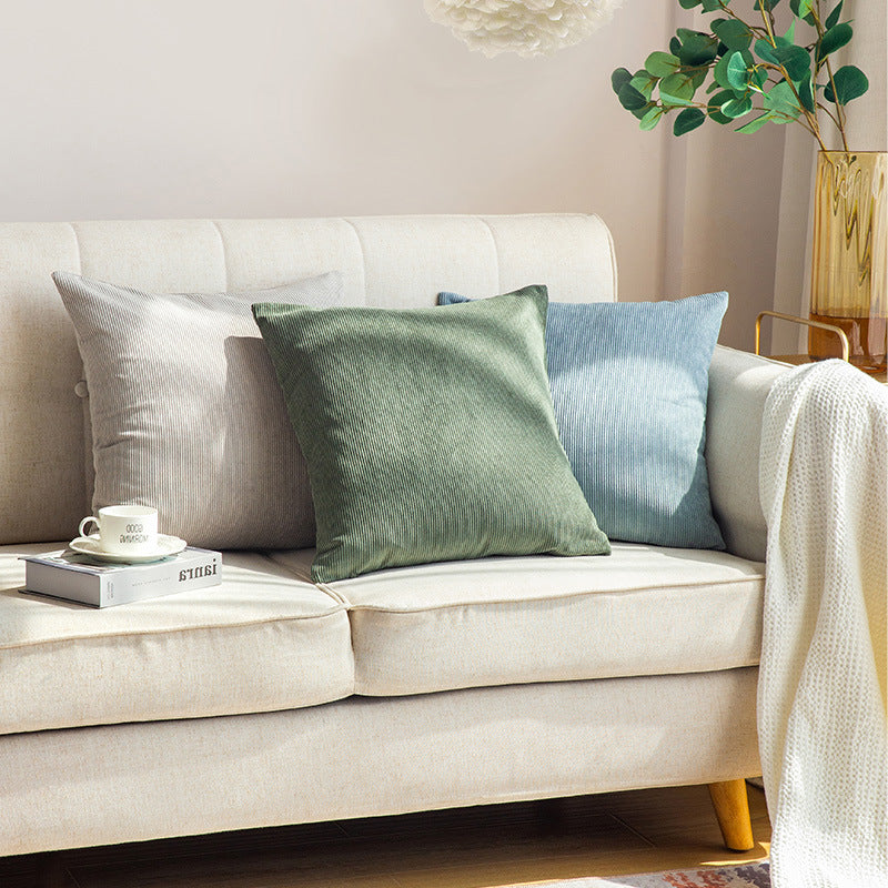 Cord decorative cushion cover with fine ribbed structure and concealed zipper Stornfield