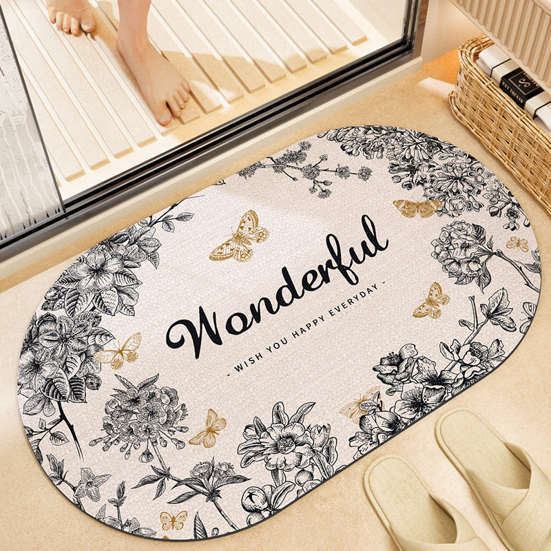 Stylish Floral Bath Mat