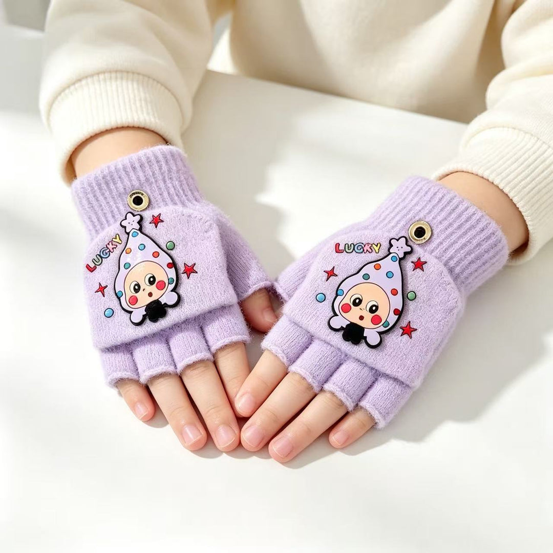Playful Cartoon Fingerless Gloves Stornfield