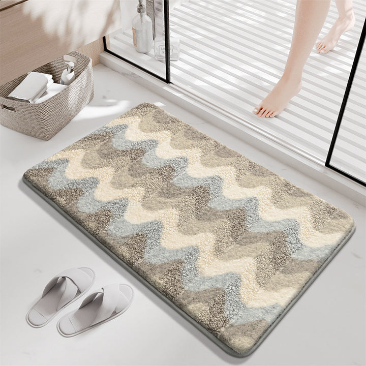 Soft Textured Wave Design Bath Mat