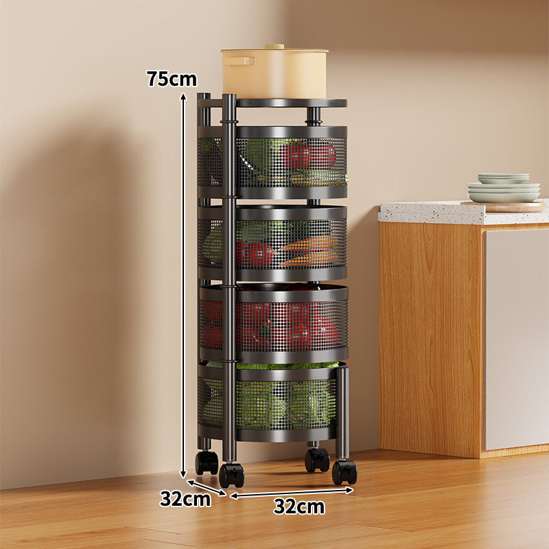 Slim Vertical Rolling Kitchen Mesh Organizer with Perforated Drawers