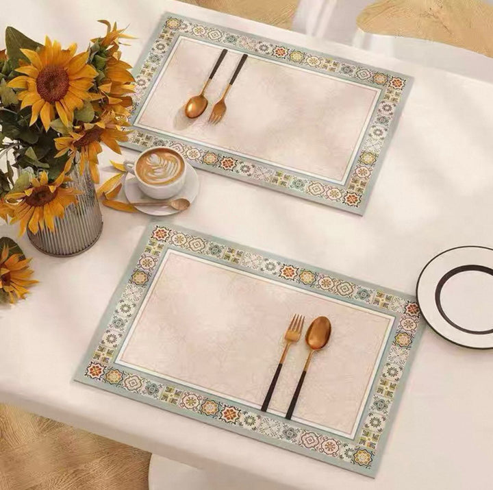 Elegant Floral Pattern Dining Placemats Stornfield