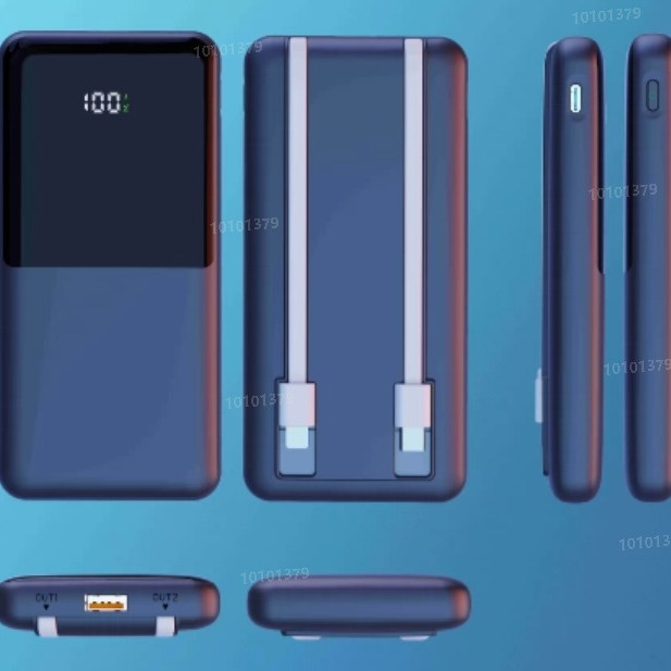 Portable power bank with integrated charging station and digital display Stornfield