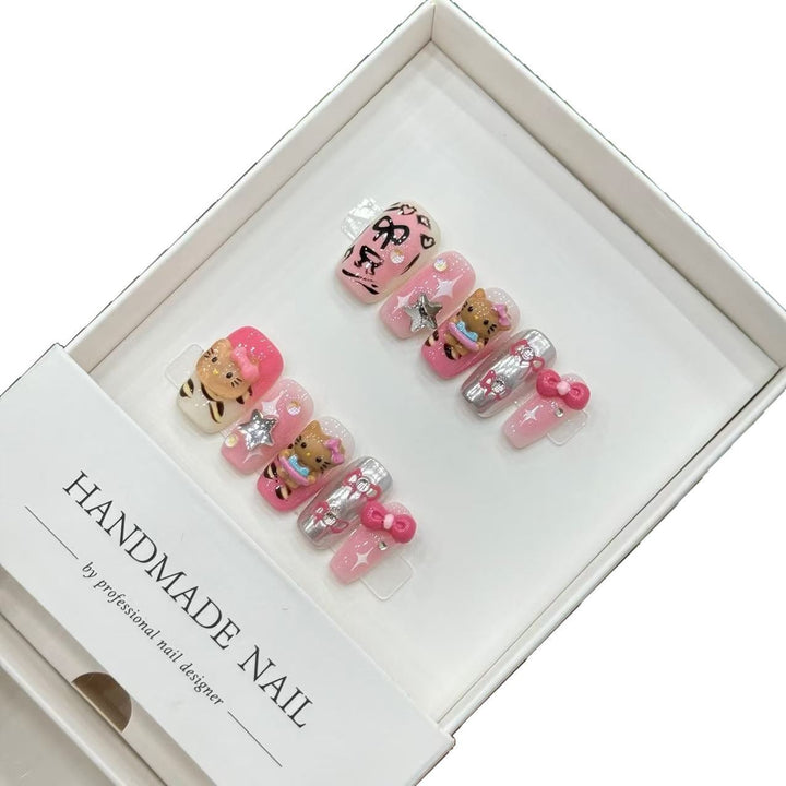 Handmade Character Press-On Nail Art Set