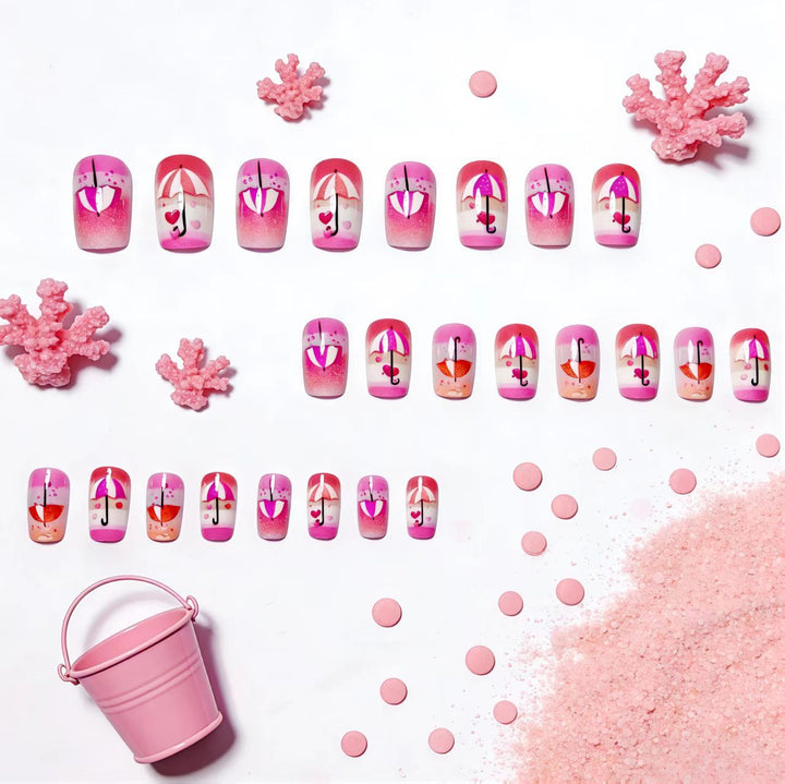 Art nails with Romantic Umbrella Design Stornfield