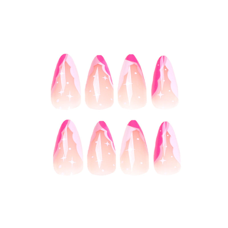 Artificial nail extensions with elegant glitter accent Stornfield